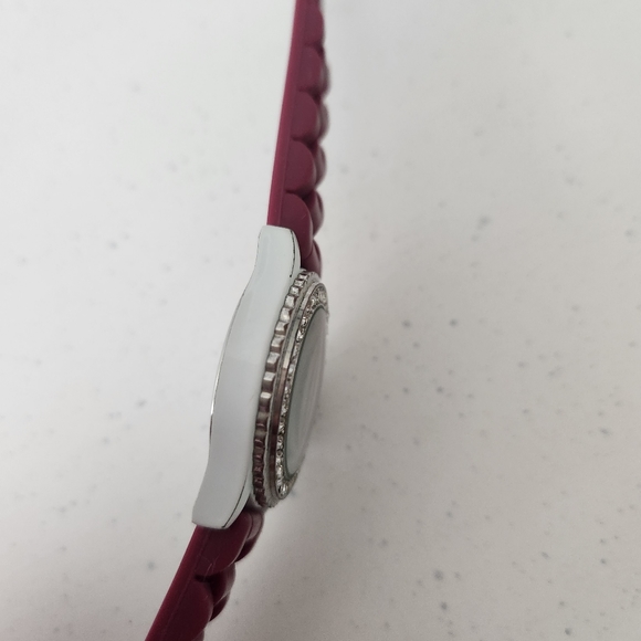 Texas A&M University Maroon Jelly Band With Crystals Watch - Picture 3 of 9